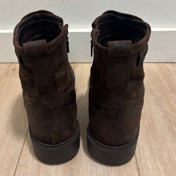 $300 Camper Brown Nubuck Leather Side-Zip Boots -EU 43 / US 10 - Picture 12 of 14